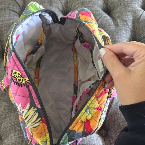 Vera Bradley Pink and Orange Cosmetic Bag with Tropical Design - Picture 4 of 6